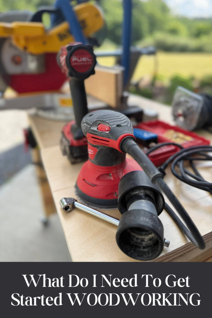 Close up of an electric sander power tool